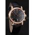 Omega Seamaster Vintage Chronograph Black Dial Diamond Hour Marks Rose Gold Case Black Leather Strap